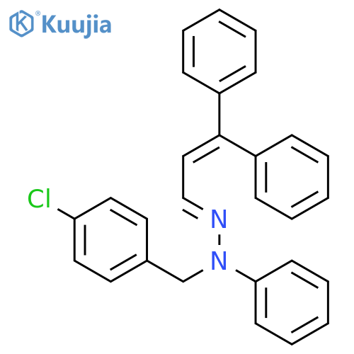 2-Propenal, 3,3-diphenyl-, [(4-chlorophenyl)methyl]phenylhydrazone structure