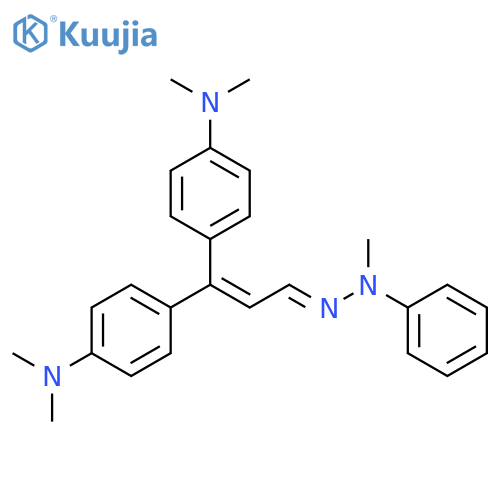2-Propenal, 3,3-bis[4-(dimethylamino)phenyl]-, methylphenylhydrazone structure