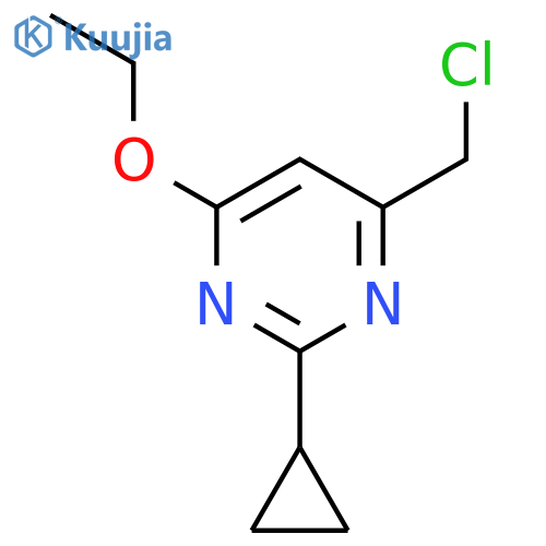Pyrimidine, 4-(chloromethyl)-2-cyclopropyl-6-ethoxy- structure