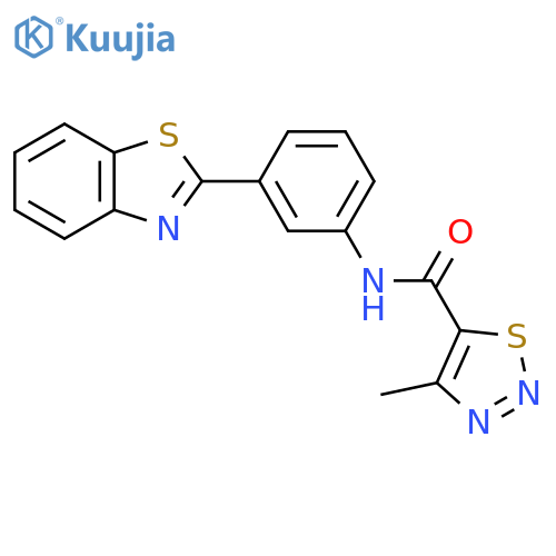 N-3-(1,3-benzothiazol-2-yl)phenyl-4-methyl-1,2,3-thiadiazole-5-carboxamide structure