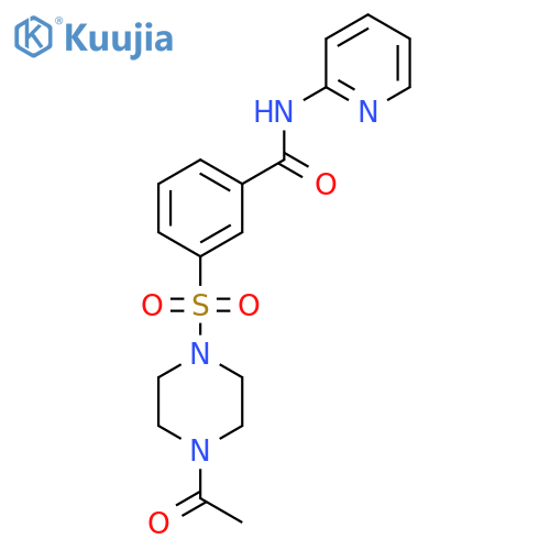 3-(4-acetylpiperazin-1-yl)sulfonyl-N-(pyridin-2-yl)benzamide structure