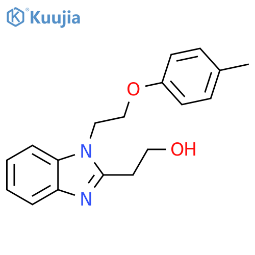 2-{1-2-(4-methylphenoxy)ethyl-1H-1,3-benzodiazol-2-yl}ethan-1-ol structure