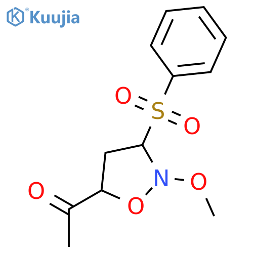 Ethanone, 1-[2-methoxy-3-(phenylsulfonyl)-5-isoxazolidinyl]- structure