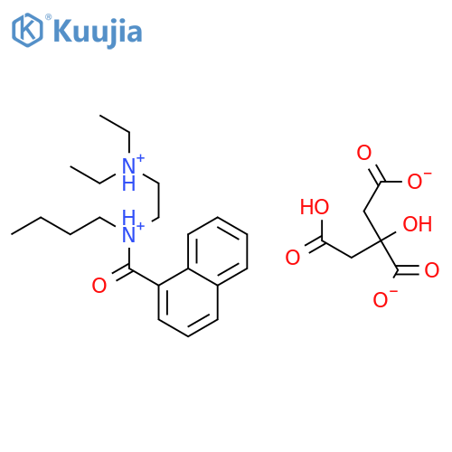 (Butyl)(2-(diethylammonio)ethyl)(1-naphthoyl)ammonium hydrogen citrate structure