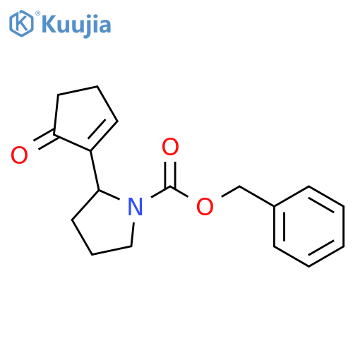 1-Pyrrolidinecarboxylic acid, 2-(5-oxo-1-cyclopenten-1-yl)-, phenylmethyl ester, (2S)- structure