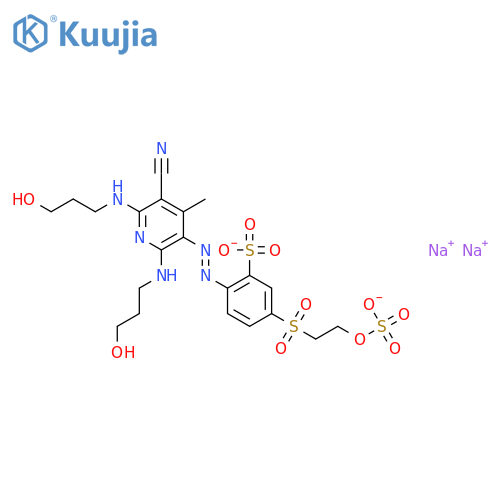 Benzenesulfonic acid,2-[[5-cyano-2,6-bis[(3-hydroxypropyl)amino]-4-methyl-3-pyridinyl]azo]-5-[[2-(sulfooxy)ethyl]sulfonyl]-,sodium salt (9CI) structure