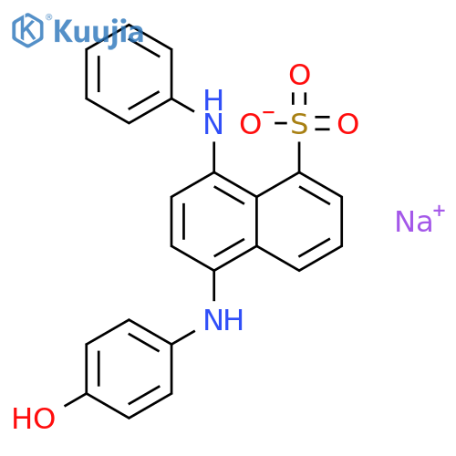 1-Naphthalenesulfonicacid, 5-[(4-hydroxyphenyl)amino]-8-(phenylamino)-, sodium salt (1:1) structure