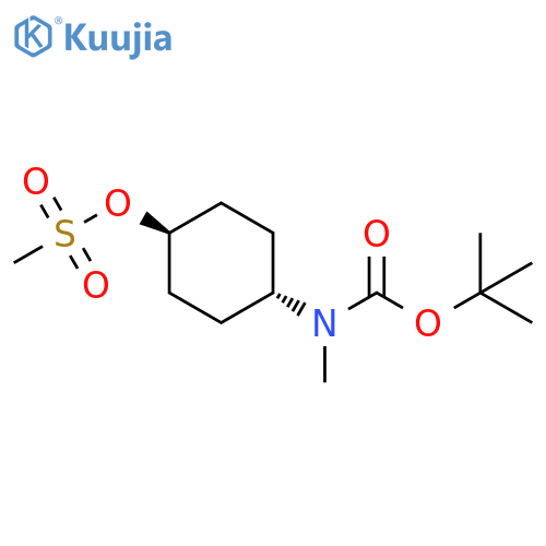 tert-butyl N-methyl-N-(1r,4r)-4-(methanesulfonyloxy)cyclohexylcarbamate structure