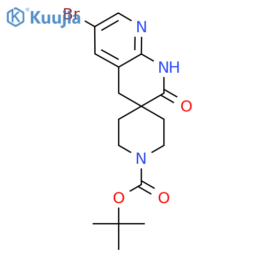 Tert-butyl 6-bromo-2-oxo-2,4-dihydro-1H-spiro[[1,8]naphthyridine-3,4'-piperidine]-1'-carboxylate structure