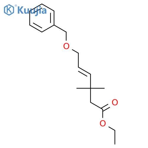 4-Hexenoic acid, 3,3-dimethyl-6-(phenylmethoxy)-, ethyl ester, (E)- structure