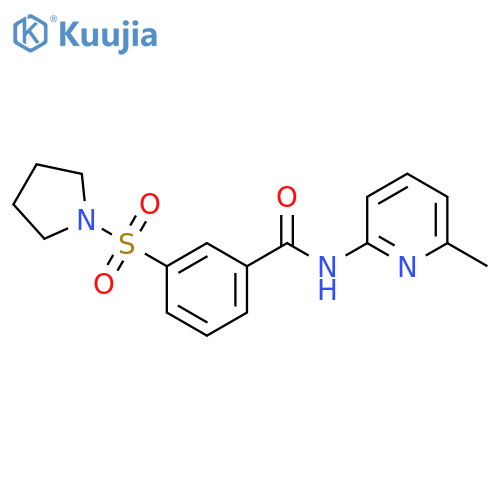 N-(6-methylpyridin-2-yl)-3-(pyrrolidine-1-sulfonyl)benzamide structure