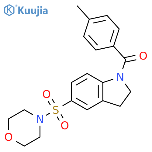 1-(4-methylbenzoyl)-5-(morpholine-4-sulfonyl)-2,3-dihydro-1H-indole structure