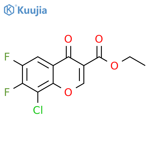 8-Chloro-6,7-difluoro-4-oxo-4H-1-benzopyran-3-carboxylic acid ethyl ester structure