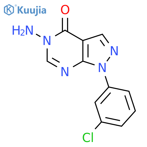 5-amino-1-(3-chlorophenyl)-1,3a,5,7a-tetrahydro-4H-pyrazolo3,4-dpyrimidin-4-one structure