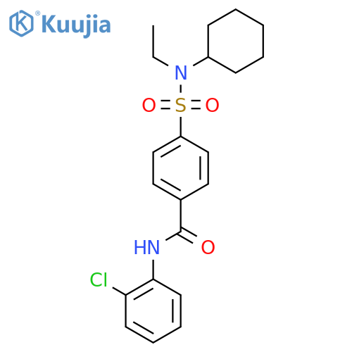 N-(2-chlorophenyl)-4-cyclohexyl(ethyl)sulfamoylbenzamide structure