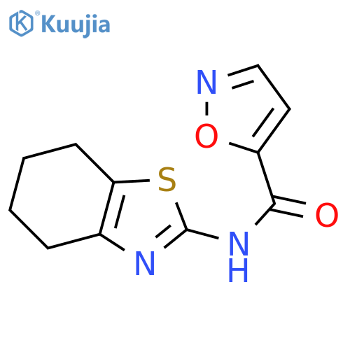 N-(4,5,6,7-tetrahydro-1,3-benzothiazol-2-yl)-1,2-oxazole-5-carboxamide structure