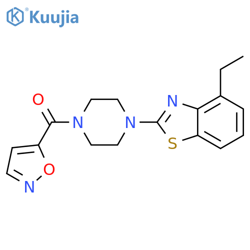 4-ethyl-2-4-(1,2-oxazole-5-carbonyl)piperazin-1-yl-1,3-benzothiazole structure
