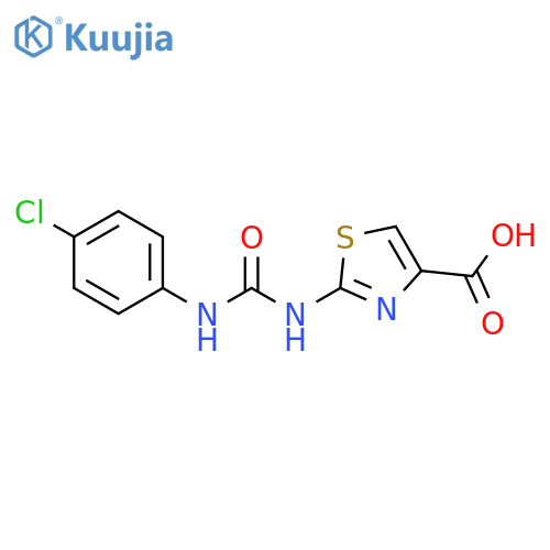 2-{(4-chlorophenyl)carbamoylamino}-1,3-thiazole-4-carboxylic acid structure