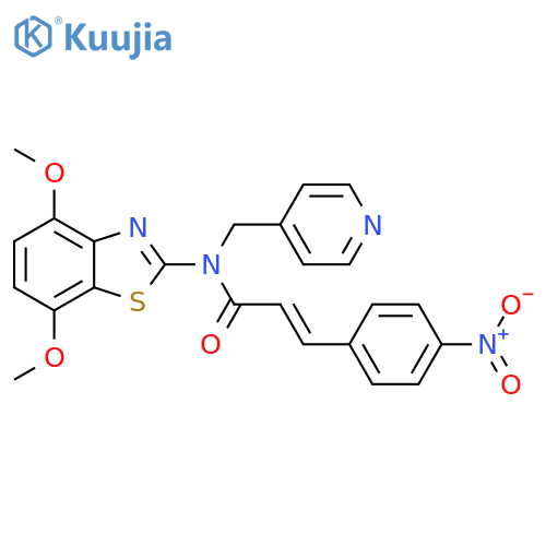 (2E)-N-(4,7-dimethoxy-1,3-benzothiazol-2-yl)-3-(4-nitrophenyl)-N-(pyridin-4-yl)methylprop-2-enamide structure
