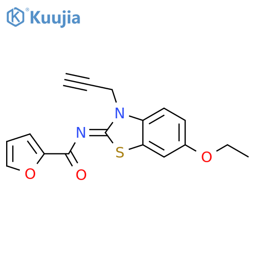 N-(2Z)-6-ethoxy-3-(prop-2-yn-1-yl)-2,3-dihydro-1,3-benzothiazol-2-ylidenefuran-2-carboxamide structure