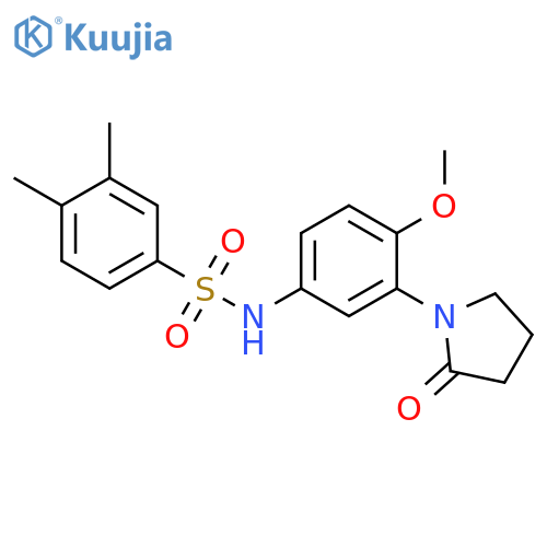 N-4-methoxy-3-(2-oxopyrrolidin-1-yl)phenyl-3,4-dimethylbenzene-1-sulfonamide structure