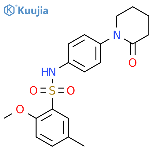 2-methoxy-5-methyl-N-4-(2-oxopiperidin-1-yl)phenylbenzene-1-sulfonamide structure
