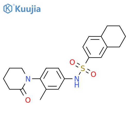 N-3-methyl-4-(2-oxopiperidin-1-yl)phenyl-5,6,7,8-tetrahydronaphthalene-2-sulfonamide structure