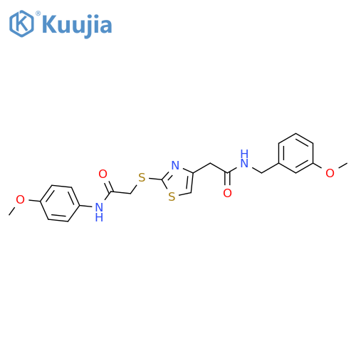 2-2-({(4-methoxyphenyl)carbamoylmethyl}sulfanyl)-1,3-thiazol-4-yl-N-(3-methoxyphenyl)methylacetamide structure