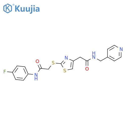 2-2-({(4-fluorophenyl)carbamoylmethyl}sulfanyl)-1,3-thiazol-4-yl-N-(pyridin-4-yl)methylacetamide structure