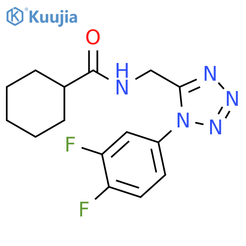 N-{1-(3,4-difluorophenyl)-1H-1,2,3,4-tetrazol-5-ylmethyl}cyclohexanecarboxamide structure