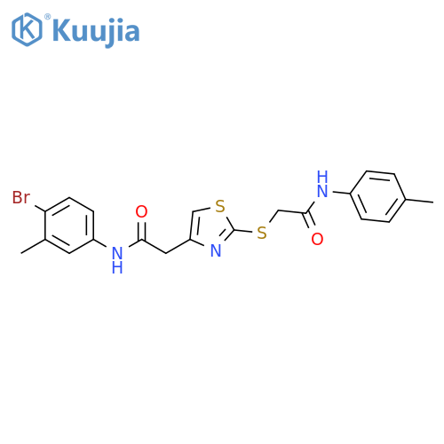 2-(4-{(4-bromo-3-methylphenyl)carbamoylmethyl}-1,3-thiazol-2-yl)sulfanyl-N-(4-methylphenyl)acetamide structure