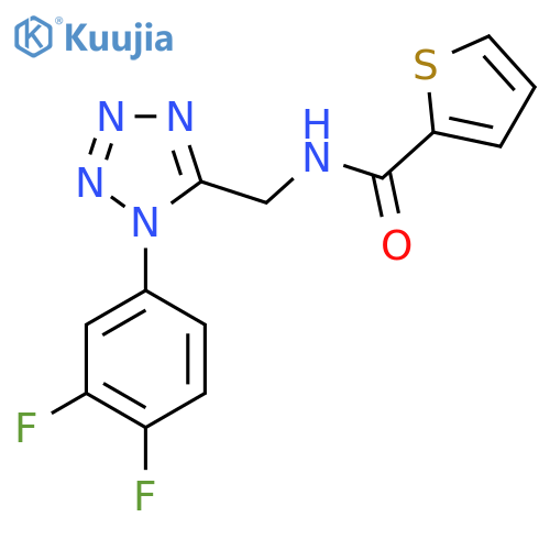 N-{1-(3,4-difluorophenyl)-1H-1,2,3,4-tetrazol-5-ylmethyl}thiophene-2-carboxamide structure