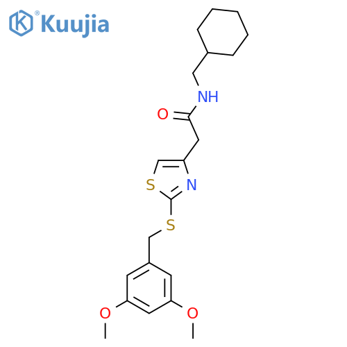 N-(cyclohexylmethyl)-2-(2-{(3,5-dimethoxyphenyl)methylsulfanyl}-1,3-thiazol-4-yl)acetamide structure