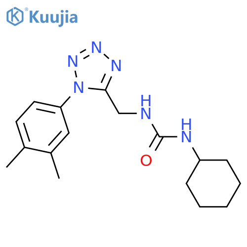 1-cyclohexyl-3-{1-(3,4-dimethylphenyl)-1H-1,2,3,4-tetrazol-5-ylmethyl}urea structure