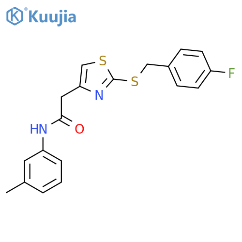 2-(2-{(4-fluorophenyl)methylsulfanyl}-1,3-thiazol-4-yl)-N-(3-methylphenyl)acetamide structure