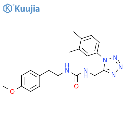 3-{1-(3,4-dimethylphenyl)-1H-1,2,3,4-tetrazol-5-ylmethyl}-1-2-(4-methoxyphenyl)ethylurea structure