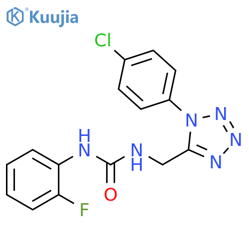 3-{1-(4-chlorophenyl)-1H-1,2,3,4-tetrazol-5-ylmethyl}-1-(2-fluorophenyl)urea structure