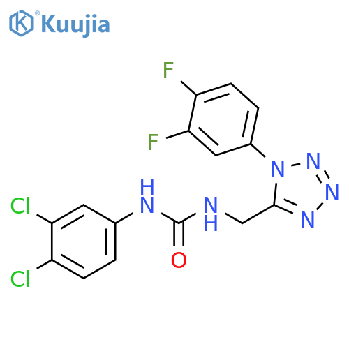1-(3,4-dichlorophenyl)-3-{1-(3,4-difluorophenyl)-1H-1,2,3,4-tetrazol-5-ylmethyl}urea structure