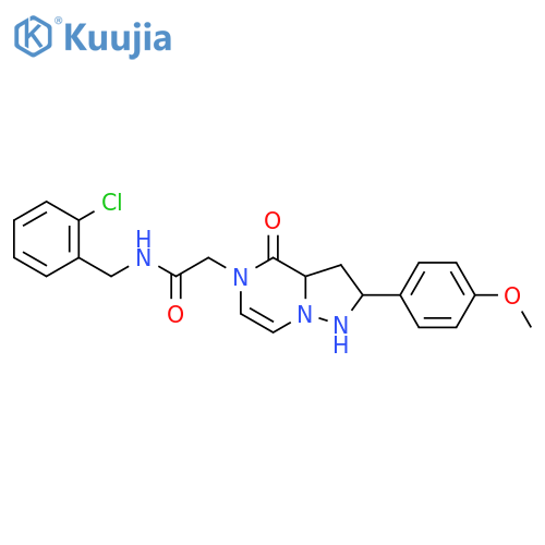 N-(2-chlorophenyl)methyl-2-2-(4-methoxyphenyl)-4-oxo-4H,5H-pyrazolo1,5-apyrazin-5-ylacetamide structure