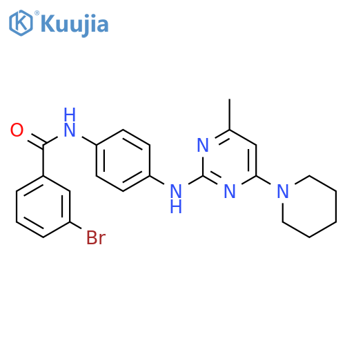 3-bromo-N-(4-{4-methyl-6-(piperidin-1-yl)pyrimidin-2-ylamino}phenyl)benzamide structure
