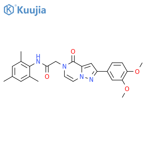 2-2-(3,4-dimethoxyphenyl)-4-oxo-4H,5H-pyrazolo1,5-apyrazin-5-yl-N-(2,4,6-trimethylphenyl)acetamide structure