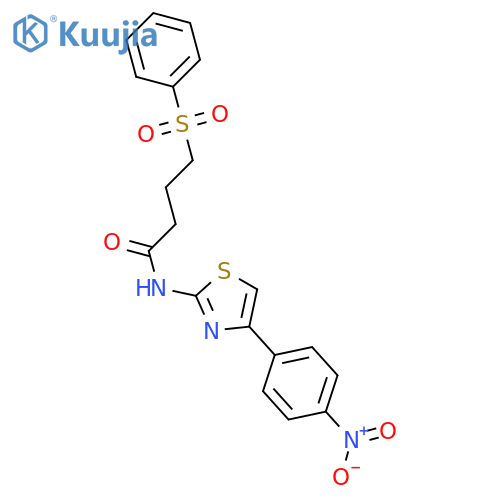 4-(benzenesulfonyl)-N-4-(4-nitrophenyl)-1,3-thiazol-2-ylbutanamide structure