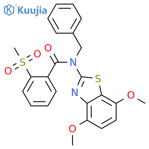 N-benzyl-N-(4,7-dimethoxy-1,3-benzothiazol-2-yl)-2-methanesulfonylbenzamide structure