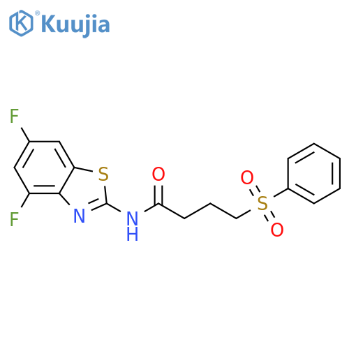 4-(benzenesulfonyl)-N-(4,6-difluoro-1,3-benzothiazol-2-yl)butanamide structure