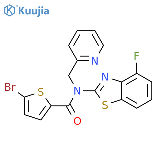 5-bromo-N-(4-fluoro-1,3-benzothiazol-2-yl)-N-(pyridin-2-yl)methylthiophene-2-carboxamide structure