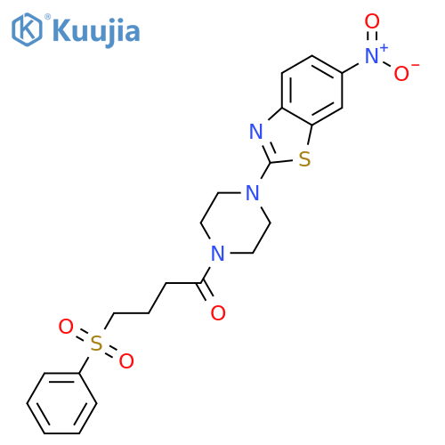 4-(benzenesulfonyl)-1-4-(6-nitro-1,3-benzothiazol-2-yl)piperazin-1-ylbutan-1-one structure