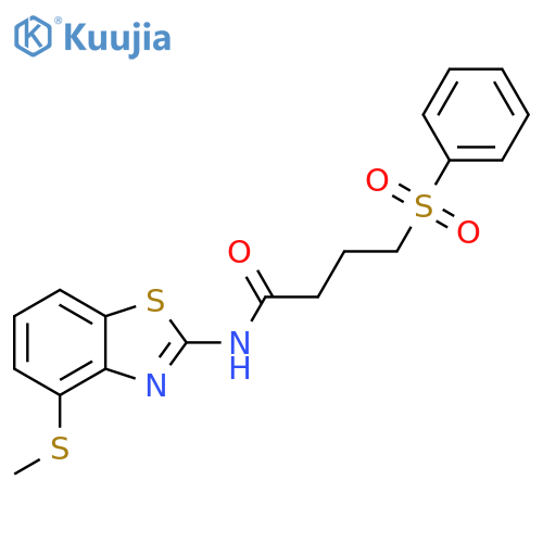 4-(benzenesulfonyl)-N-4-(methylsulfanyl)-1,3-benzothiazol-2-ylbutanamide structure