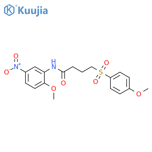 N-(2-methoxy-5-nitrophenyl)-4-(4-methoxybenzenesulfonyl)butanamide structure