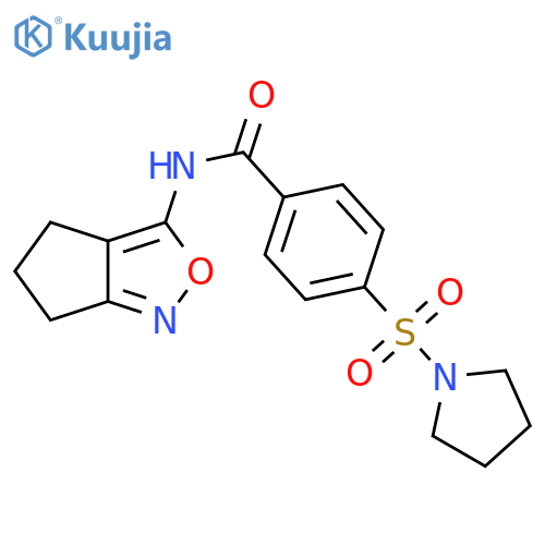 N-{4H,5H,6H-cyclopentac1,2oxazol-3-yl}-4-(pyrrolidine-1-sulfonyl)benzamide structure
