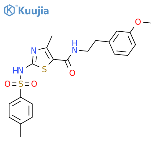 N-2-(3-methoxyphenyl)ethyl-4-methyl-2-(4-methylbenzenesulfonamido)-1,3-thiazole-5-carboxamide structure